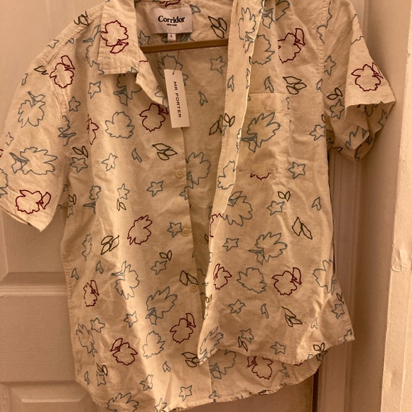 Corridor NYC linen shirt and shorts two piece set - Picture 3 of 5